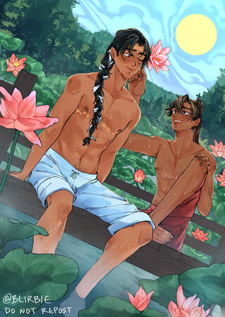 The lotus flowers are beautiful this time of year, but Wei Wuxian thinks Lan Wangji is the most beautiful of all.